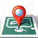 Icon representing a map and a pen